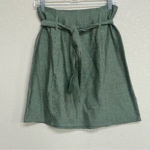 NWT Never A Wallflower Holiday Tweed Gladiolus Belted Skirt Women’s XS Green